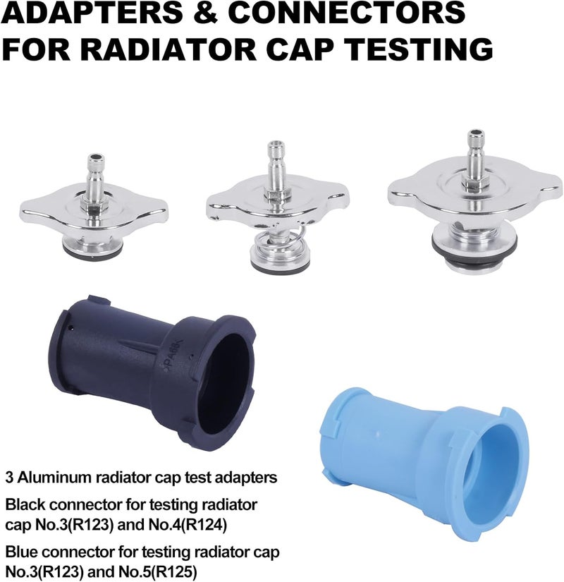 Xpro 28pcs Universal Radiator Pressure Tester Kit, Tester Pneumatic Vacuum Cooling System Purge Refill Leak/Refiller Set, Universal Automotive Domestic/Import Vehicles, Motorcycle - Image 5